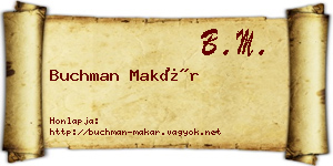 Buchman Makár névjegykártya